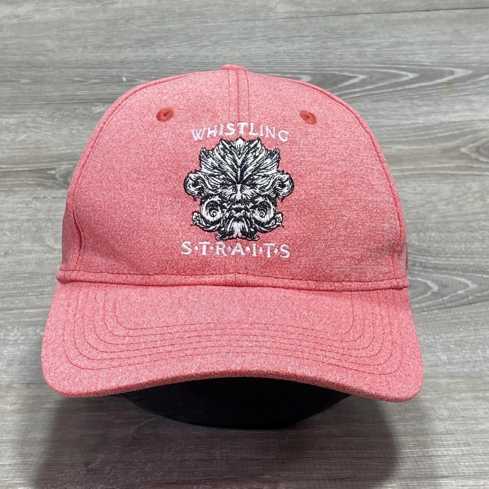 Whistling Straits Ahead Hat Cap Strap Back Pink Golf Embroidered Mens‎ One Size